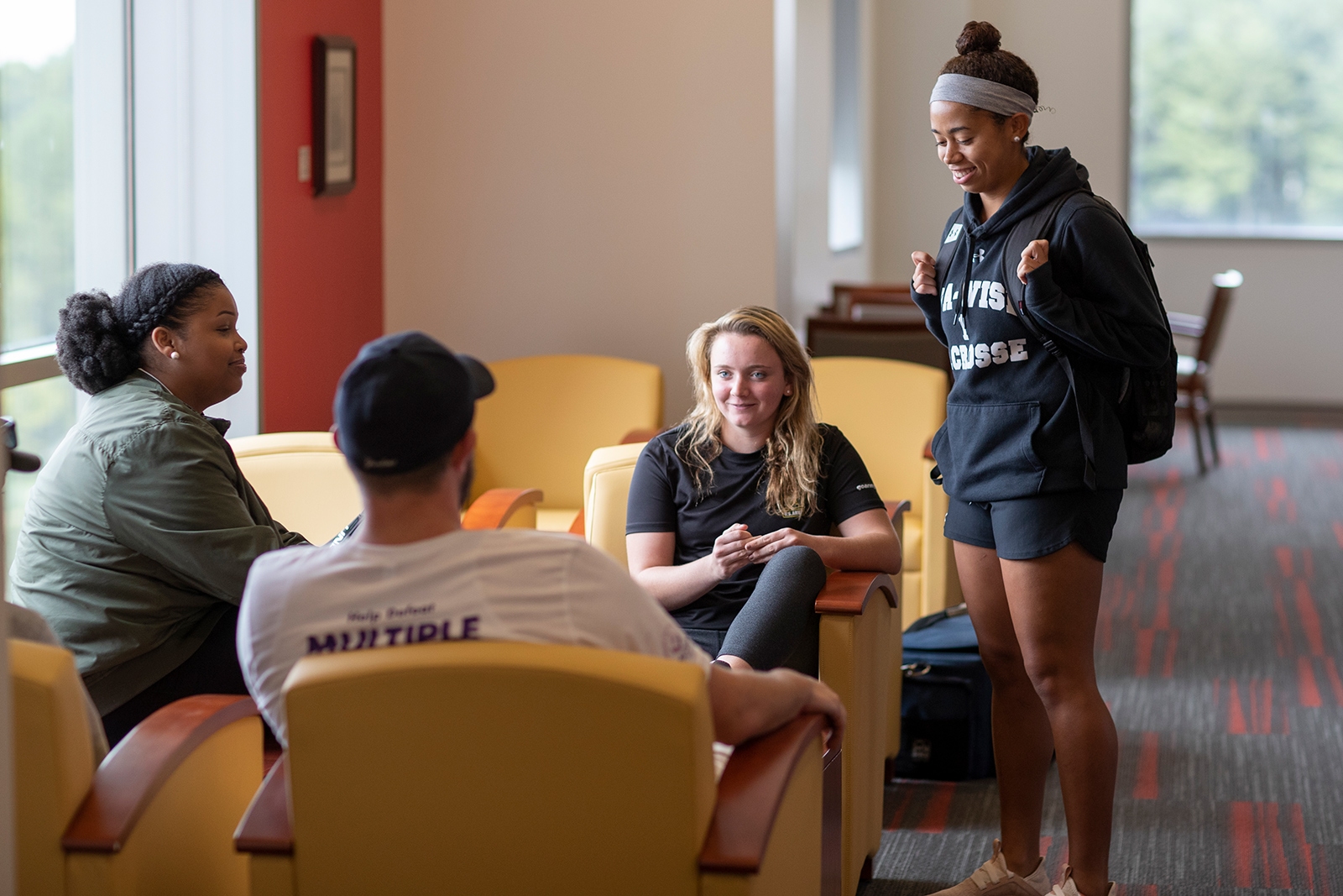 Students in the library