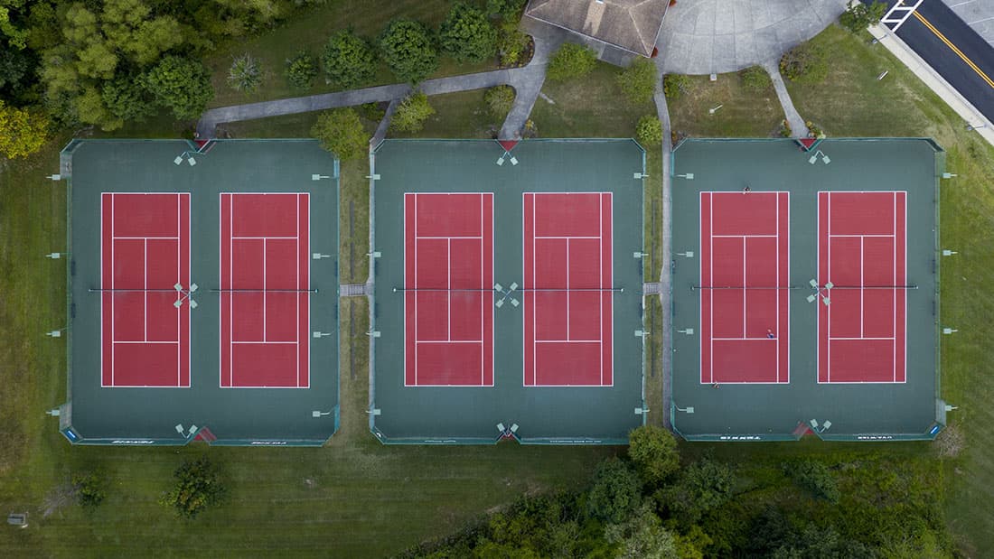 Drone shot of tennis complex