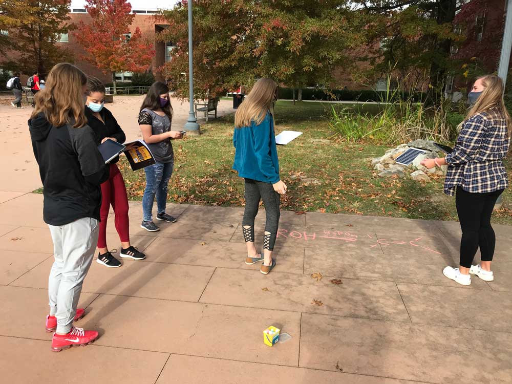 Class working outside