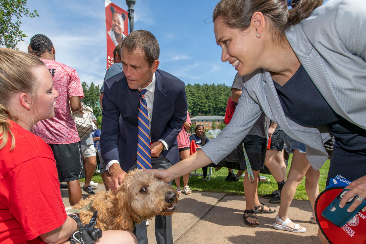 President Ryan petting dog