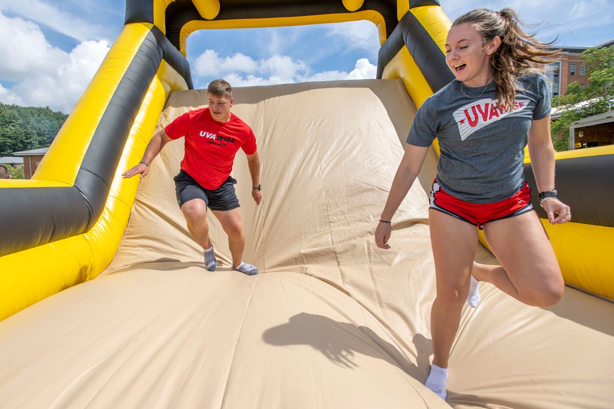 Students in jump house