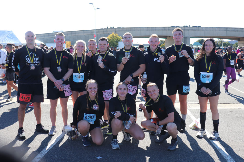 Cadets after completing the Army Ten Miler