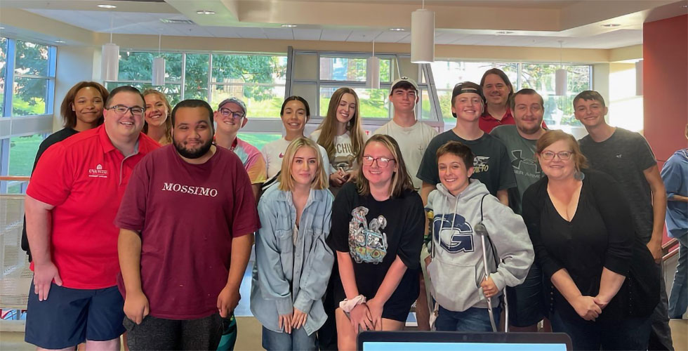 Students gathered in dining hall