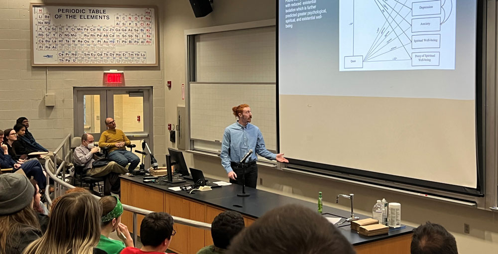 Trevor Morris talks about his research at the UVA Wise Research Blitz 2022.