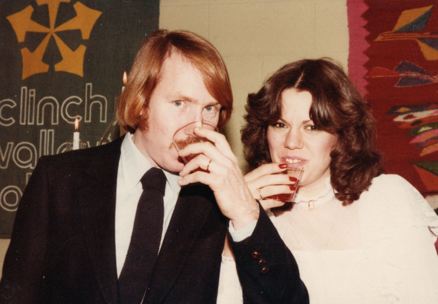 The Herrons celebrate following their wedding, which took place on campus at the Baptist Student Union.