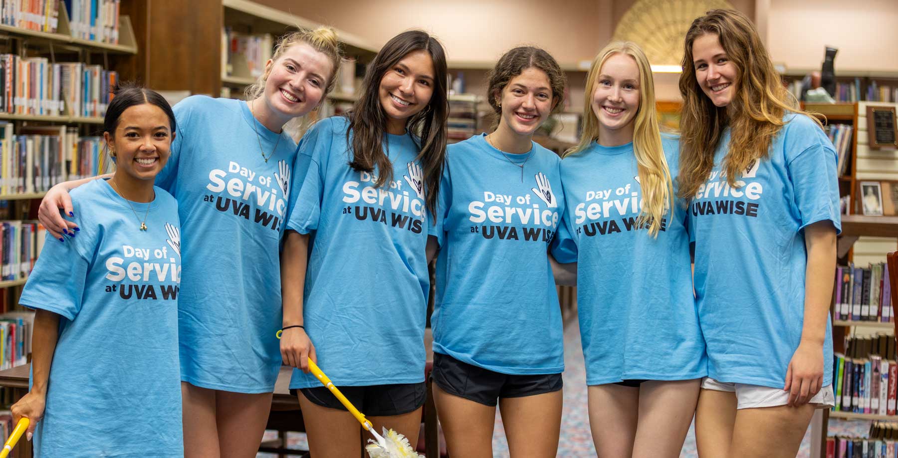 Group of students in library