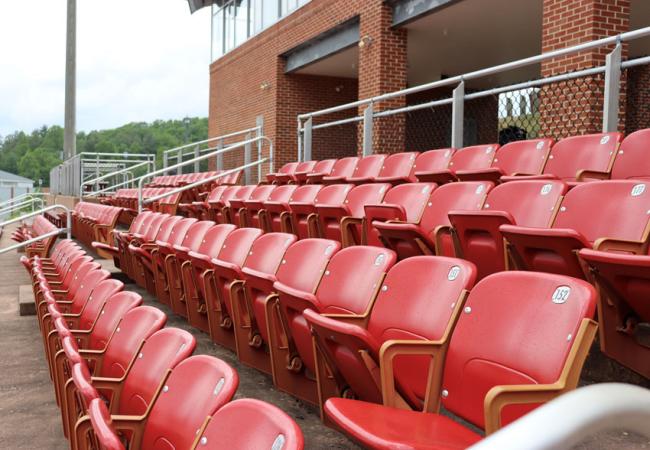 Seats in the stadium