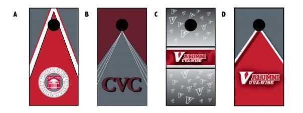 Custom corn hole boards for UVA Wise