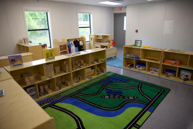 Classroom with toys in childcare center