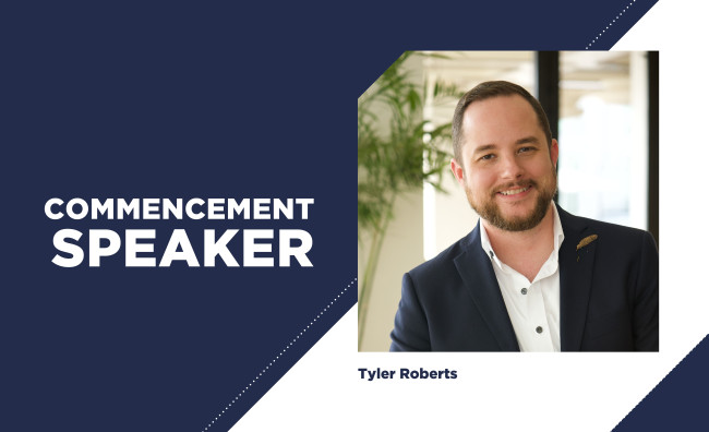 Commencement speaker Tyler Roberts