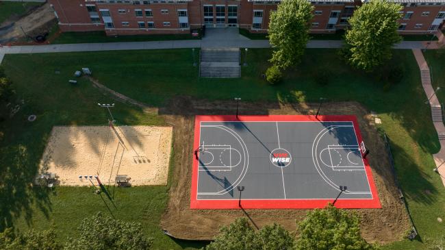 Aerial view of new court