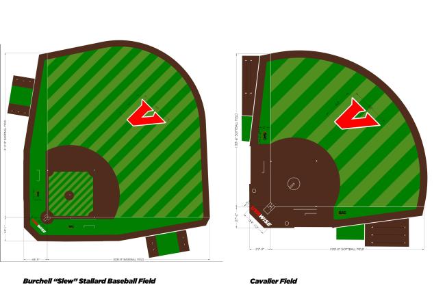 Baseball and softball field renderings