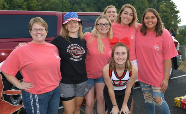 Sorority sisters outdoors