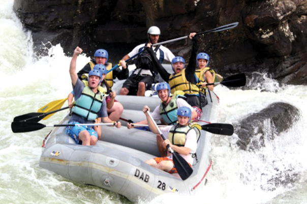 White-water rafting group