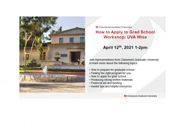 Join Claremont Graduate University for a virtual workshop on "How to Apply to Grad School" April 12th, 2021 from 1-2PM.