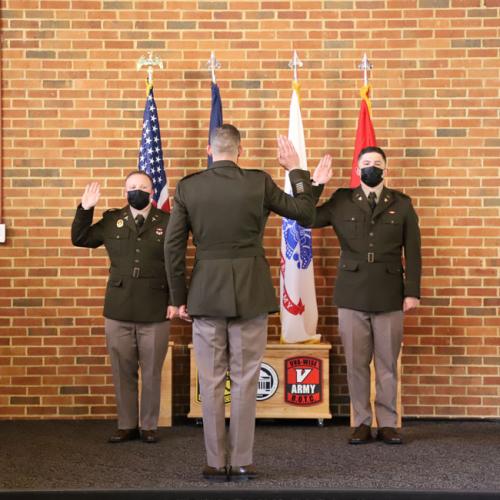 Zachary Cannon and Conor Jessee during ceremony