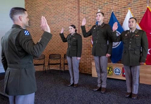 ROTC cadets taking oath