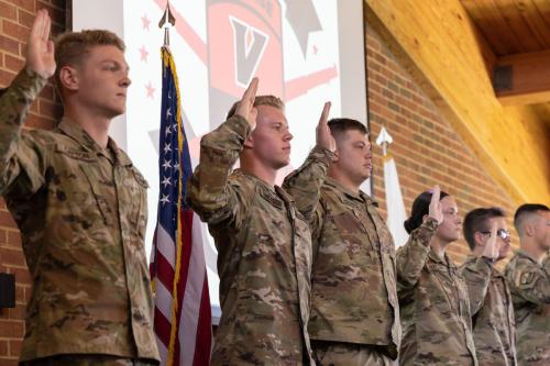 New ROTC cadets during contracting ceremony