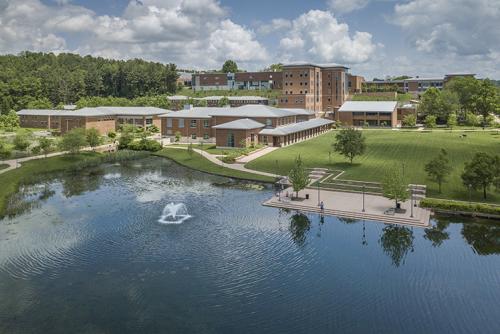 Aerial Image of Campus on Sunny Day