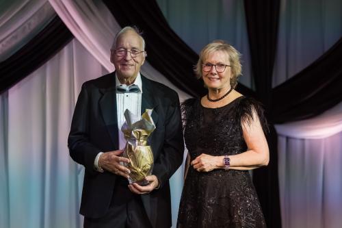 Don Green and Chancellor Henry celebrate at Benefactors' Celebration.