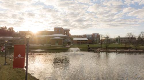 Campus behind the lake