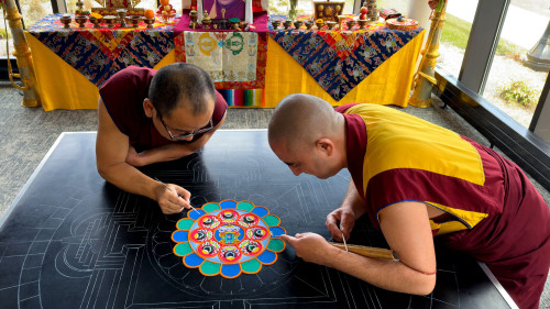 Monks with mandala