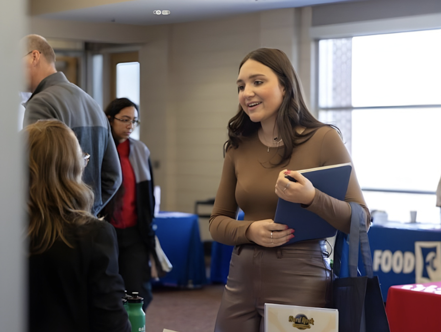 Student at career fair