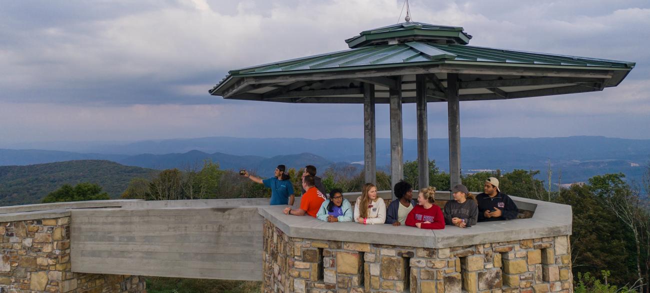 Students at a scenic overlook