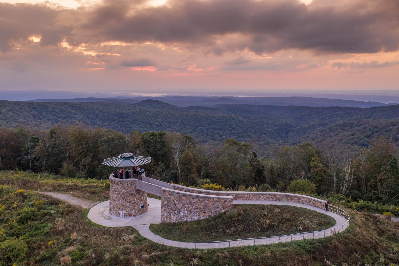 High Knob Tower at sunset