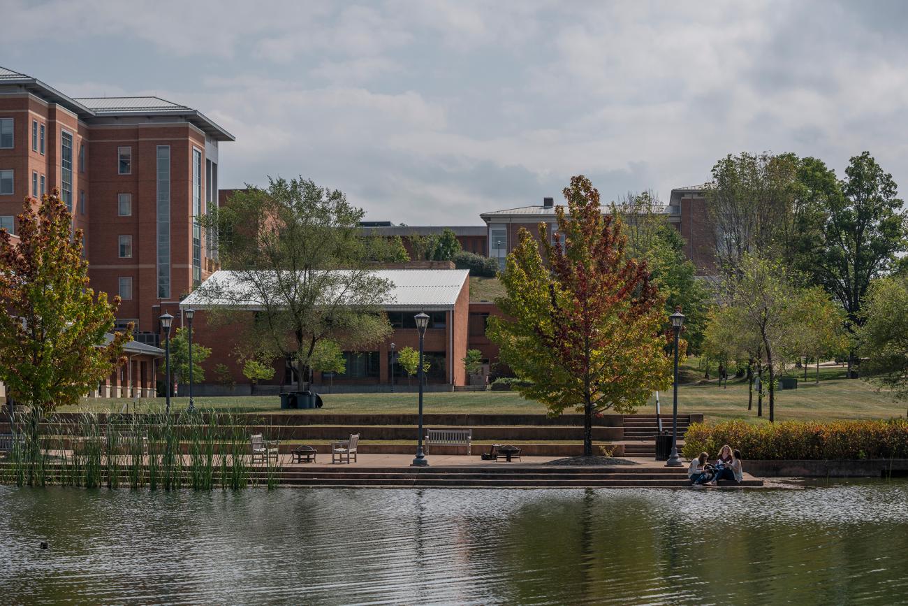 Edge of lake on campus