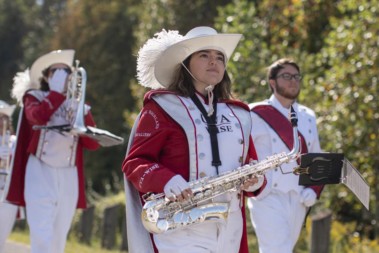 Student in marching band