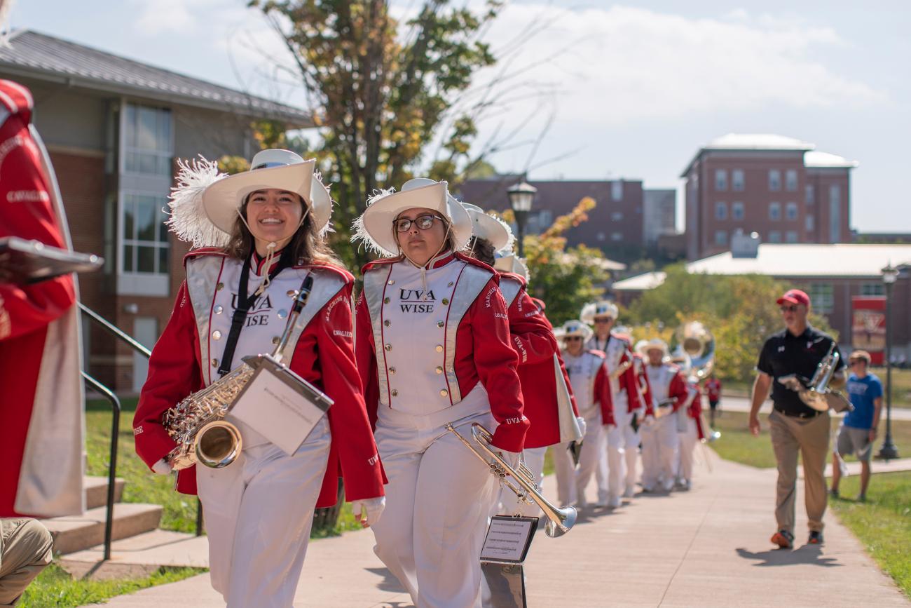 Marching band walking