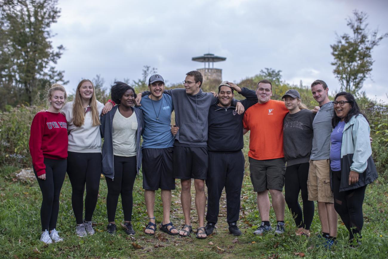 Group of students at High Knob Tower