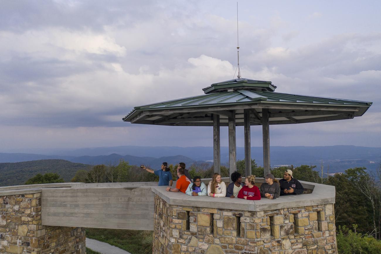 Students at High Knob Tower