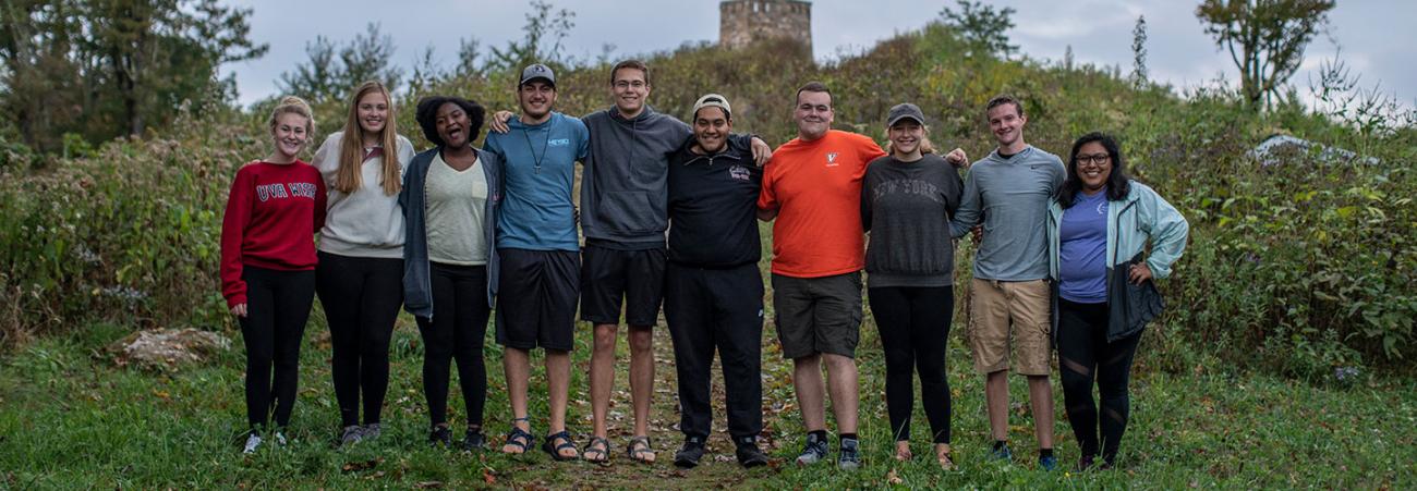 Students in a group at High Knob Tower