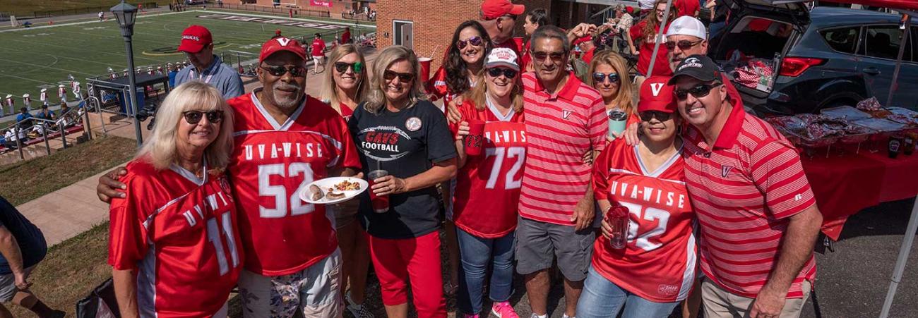 Alumni group at football game