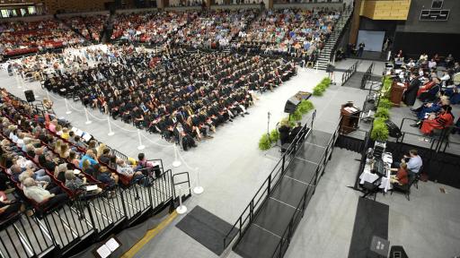 Commencement activities in the David J. Prior Convocation Center