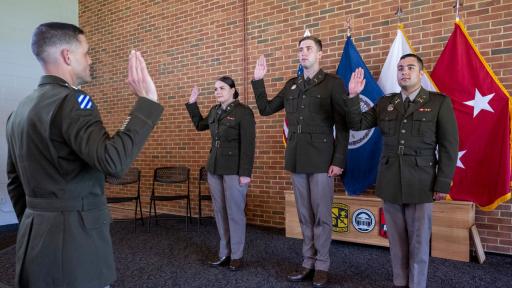 ROTC cadets taking oath