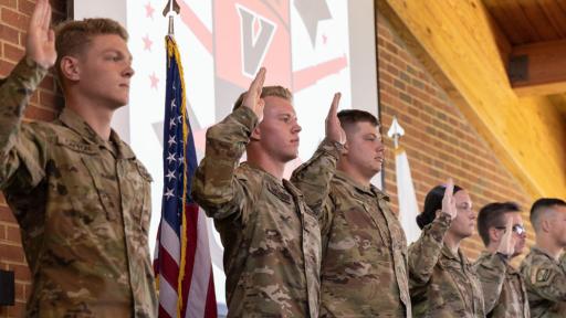 New ROTC cadets during contracting ceremony