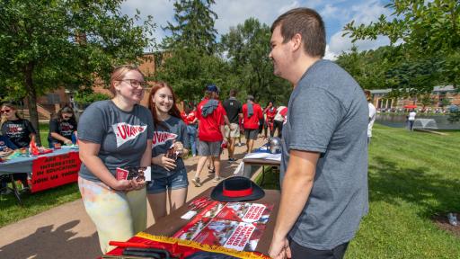 Students attending activities fair