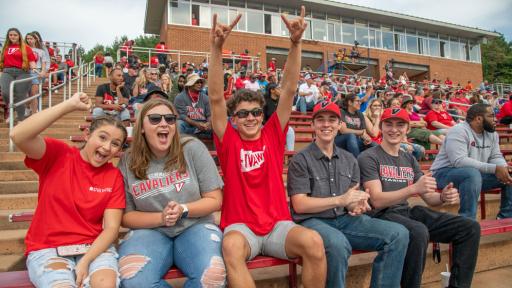 Fans in the bleachers at a UVA football game