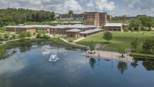 Aerial Image of Campus on Sunny Day