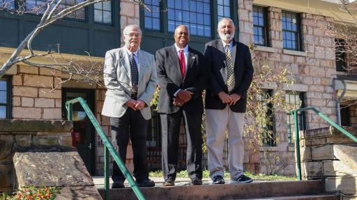 Stephen D. Curran ’75, Marion “Moe” W. Smith ’73 and John L. Sabo ’74