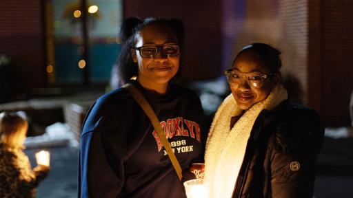 Students at MLK march with candles