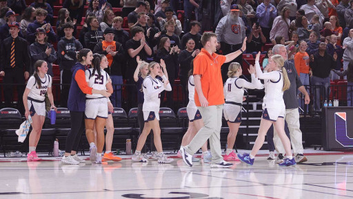 Coach Slagle celebrating with team